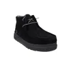 Pitas Paris Veloursleder Stiefelette Damen Schwarz Track-Sohle