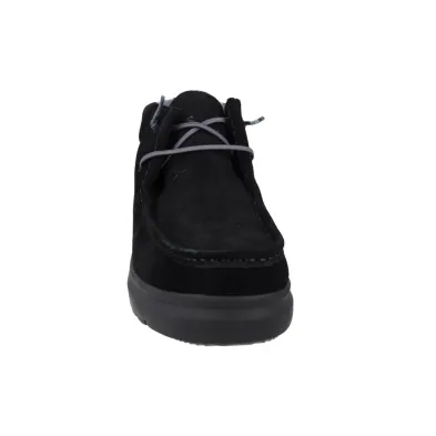 Pitas Paris Veloursleder Stiefelette Damen Schwarz Track-Sohle