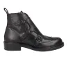 Luis Gonzalo 5683M2 Black Leather Ankle Boot Triple Buckle Women