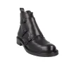 Luis Gonzalo 5683M2 Stiefelette aus Schwarzem Leder mit Dreifachschnalle