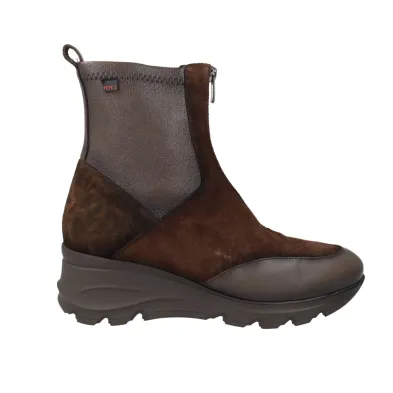 Pepe Menargues 21600 Combined Brown Suede Ankle Boot for Women