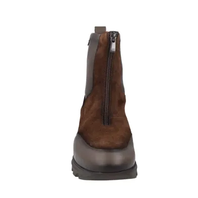 Pepe Menargues 21600 Combined Brown Suede Ankle Boot for Women