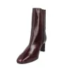Wonders Talís M-6301 Botines Piel Tacón Mujer Negro y Vino