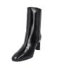 Wonders Talis M-6301 Leather Ankle Boots Women Black and Burgundy