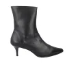 Barminton T5 Stivaletto Pelle Punta a Spillo Tacco Kitten Donna Nero