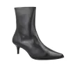 Barminton T5 Lederstiefelette Spitz Kitten-Absatz Damen Schwarz