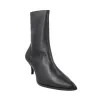 Barminton T5 Lederstiefelette Spitz Kitten-Absatz Damen Schwarz