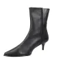 Barminton T5 Lederstiefelette Spitz Kitten-Absatz Damen Schwarz