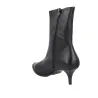 Barminton T5 Lederstiefelette Spitz Kitten-Absatz Damen Schwarz