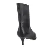 Barminton T5 Lederstiefelette Spitz Kitten-Absatz Damen Schwarz