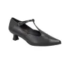 Barminton T4 Leather Charleston Shoe T-Strap Buckle Women Black
