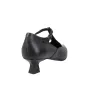 Barminton T4 Charleston Schuh Leder T-Riemen Schnalle Damen Schwarz