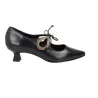 Barminton T4 Mercedes Zapato Cordón Tacón Mujer Negro y Topo