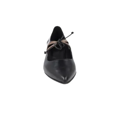 Barminton T4 Mercedes Leather Shoe Cord Fastening Women Black Taupe