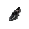 Barminton T4 Mercedes Zapato Cordón Tacón Mujer Negro y Topo