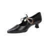 Barminton T4 Mercedes Zapato Cordón Tacón Mujer Negro y Topo