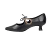 Barminton T4 Mercedes Zapato Cordón Tacón Mujer Negro y Topo