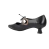 Barminton T4 Mercedes Zapato Cordón Tacón Mujer Negro y Topo