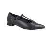 Ballerina Barminton T1 Cinturino a T Borchie Nera
