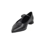 Ballerina Barminton T1 Cinturino a T Borchie Nera