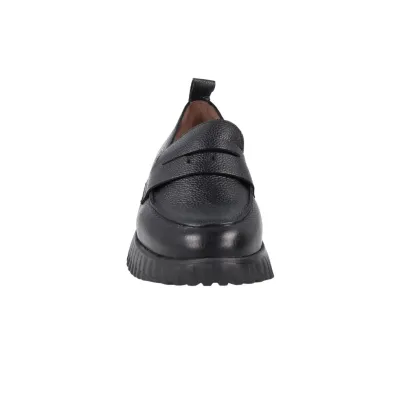 Mocassino Platform Wonders A-4420 Pelle Martellata Nera