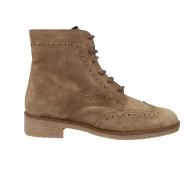 Barminton TG1 Brogue Ankle Boots Taupe Suede Women