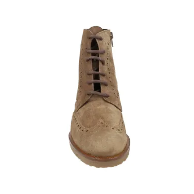 Barminton TG1 Brogue Ankle Boots Taupe Suede Women