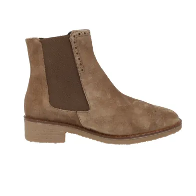 Barminton TG1 Chelsea Boots Taupe Suede Brogue Women