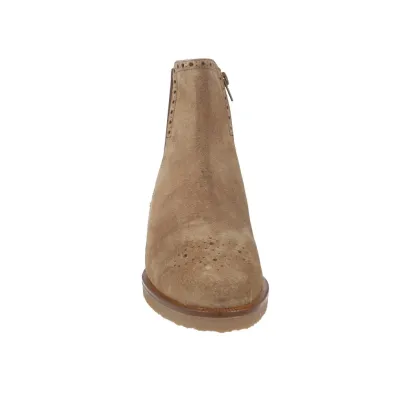 Barminton TG1 Chelsea Boots Taupe Suede Brogue Women
