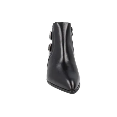 Barminton T5 Stiefelette Doppelschnalle Leder Damen