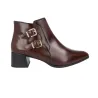 Barminton T5 Stiefelette Doppelschnalle Leder Damen