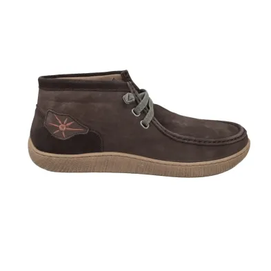 Sunni Takan 022 Embroidered Suede Chukka Shoes Men Khaki