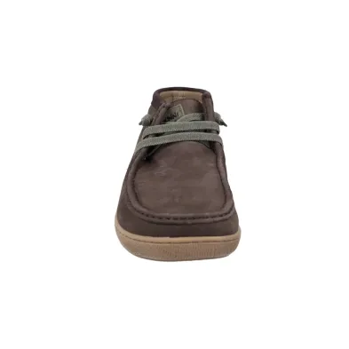 Sunni Takan 022 Embroidered Suede Chukka Shoes Men Khaki