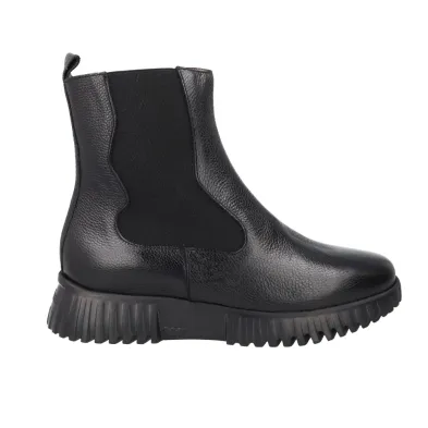 Wonders A-4422 Stivaletto Chelsea Pelle Suola Track Donna Nero