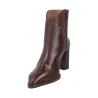 Wonders M-5444 Stivaletto Tacco Largo Donna Pelle Nera Effetto Coccodrillo