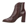 Wonders M-5444 Stiefelette Blockabsatz Damen Schwarz Kroko-Leder