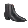 Wonders D-2001 Smooth Leather Pointed Toe Low Heel Boot Women Black