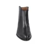 Wonders D-2001 Bottine Cuir Lisse Bout Pointu Talon Bas Femme Noir