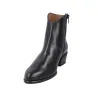 Wonders D-2001 Smooth Leather Pointed Toe Low Heel Boot Women Black