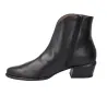 Wonders D-2001 Smooth Leather Pointed Toe Low Heel Boot Women Black
