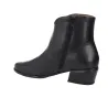 Wonders D-2001 Bottine Cuir Lisse Bout Pointu Talon Bas Femme Noir