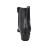 Wonders D-2001 Bottine Cuir Lisse Bout Pointu Talon Bas Femme Noir