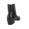 Wonders D-2001 Bottine Cuir Lisse Bout Pointu Talon Bas Femme Noir