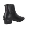 Wonders D-2001 Bottine Cuir Lisse Bout Pointu Talon Bas Femme Noir