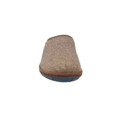 Nordikas 2630 Men's Felt Mule Slippers Backless House Shoes in Taupe