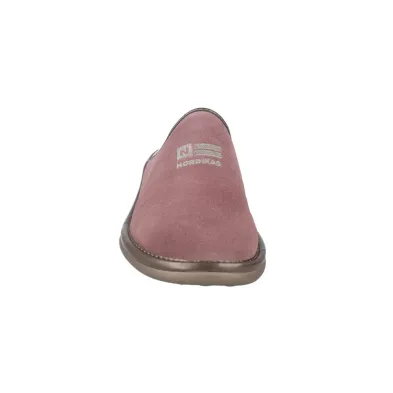 Nordikas 281 Chaussons Mules Femme Daim Pantoufles sans Talon Compensées Mauve