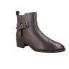 Carmela 164163 Bottines à Talon Cuir Boucle Zip Femme Marron et Noir