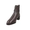 Carmela 164163 Stiefeletten Damen Leder Absatz Schnalle Zip Braun Schwarz