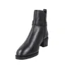Carmela 164163 Stivaletti con Tacco Pelle Fibbia Zip Donna Marrone e Nero