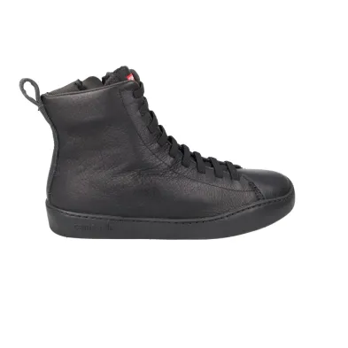 Camper K400817 Women's Leather High-Top Sneakers with Side Zip Black